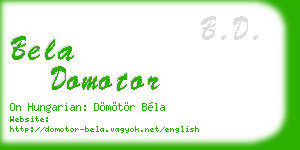 bela domotor business card